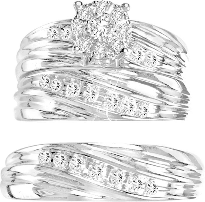 038451.jpg 14K 0.63CT Diamond TRIO SET - Image 1