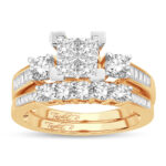 14K  3.00 CT  PRINCESS CUT Diamond  BRIDAL  RING