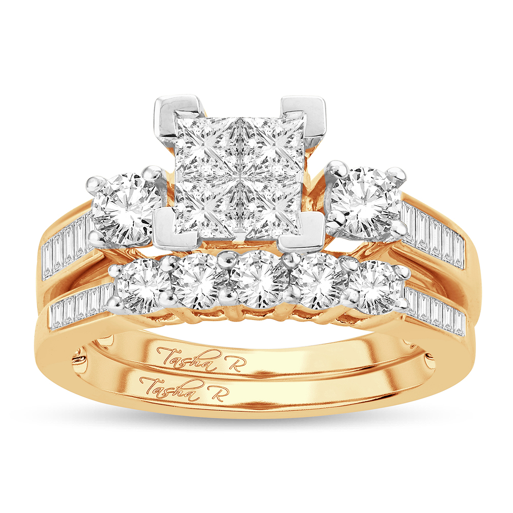 31029_1.jpg 14K 3.00 CT PRINCESS CUT Diamond BRIDAL RING - Image 1