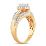 14K  1.00CT Princess Cut Diamond Bridal Ring - Image 2