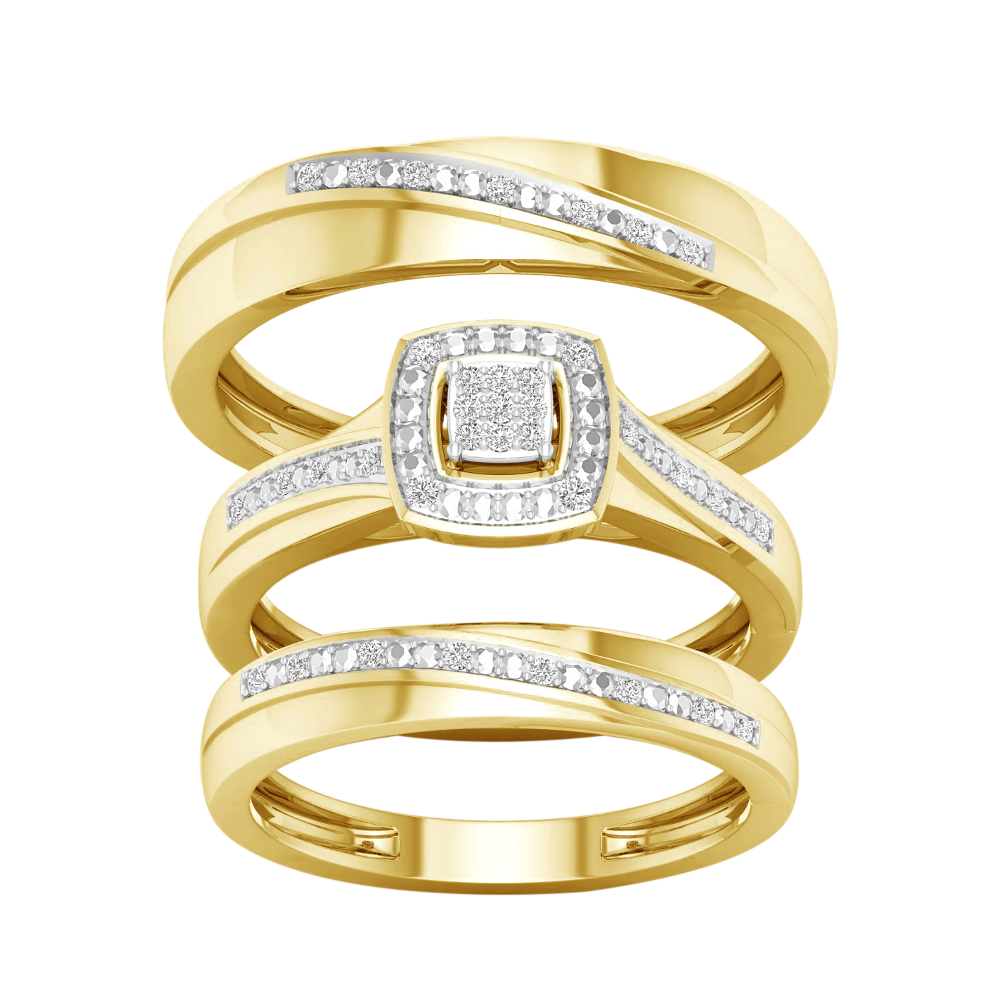51617.jpg 10K 0.08CT Diamond TRIO SET - Image 1