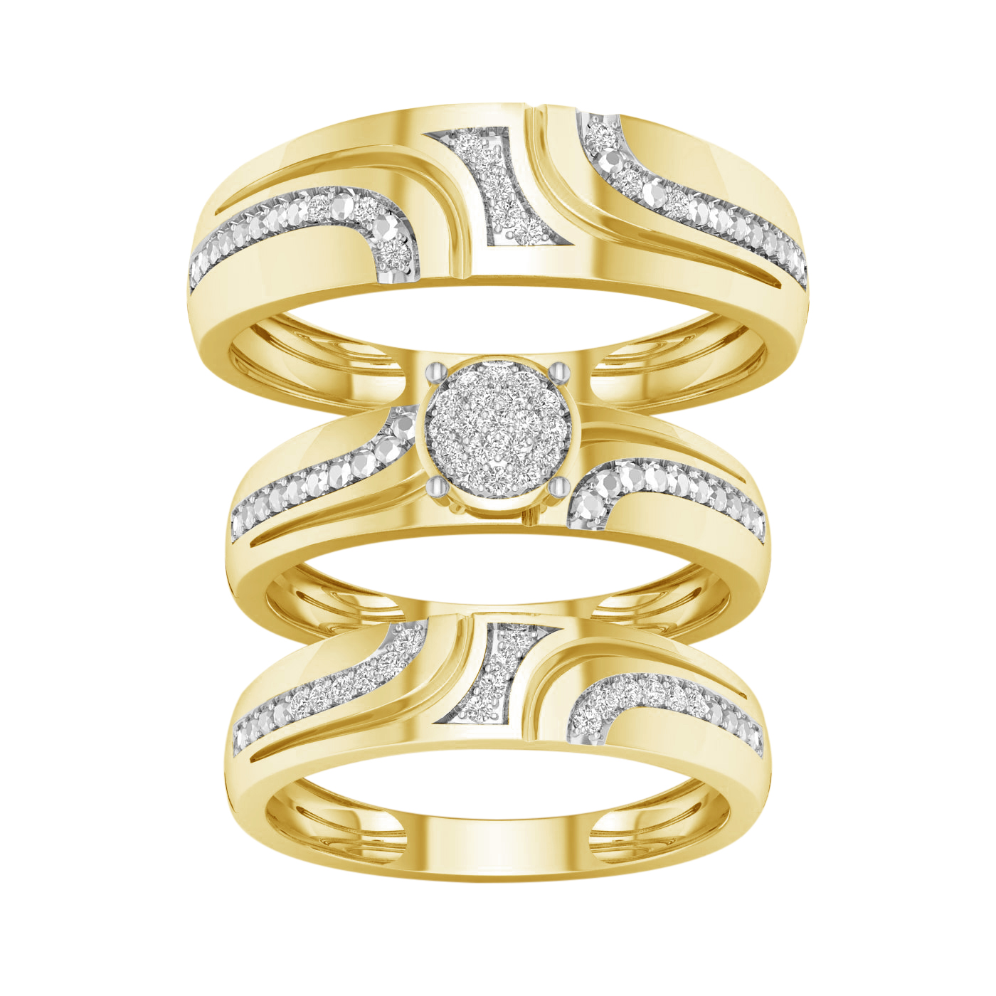 51622.jpg 10K 0.15CT Diamond TRIO SET - Image 1