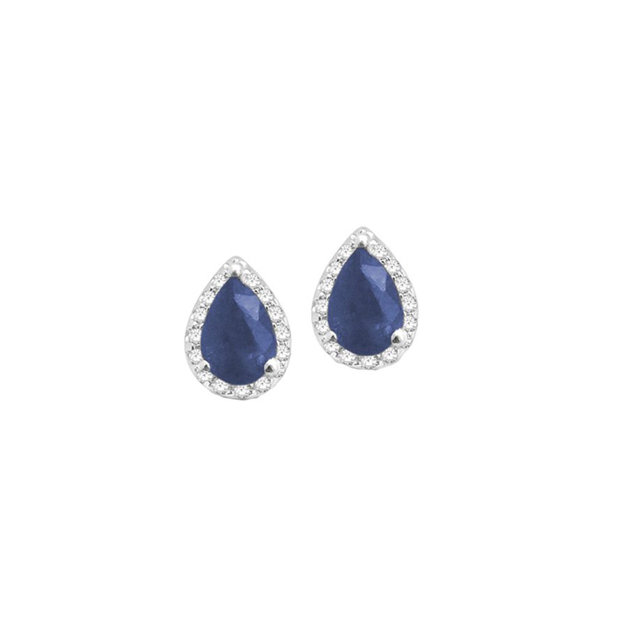 51983.jpg 14K 0.18CT Diamond SAPPHIRE Earring - Image 1