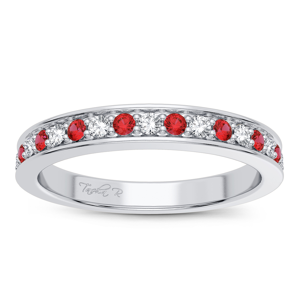 52061_1.jpg 14k 0.12ct Gemstones with Diamonds Band - Image 1