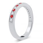 14k 0.12ct Gemstones with Diamonds Band - Image 2
