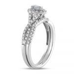 14K 0.50CT Fancy Cut Bridal Ring - Image 2