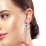 14K 0.04CT Diamond Sapp Earring - Image 3