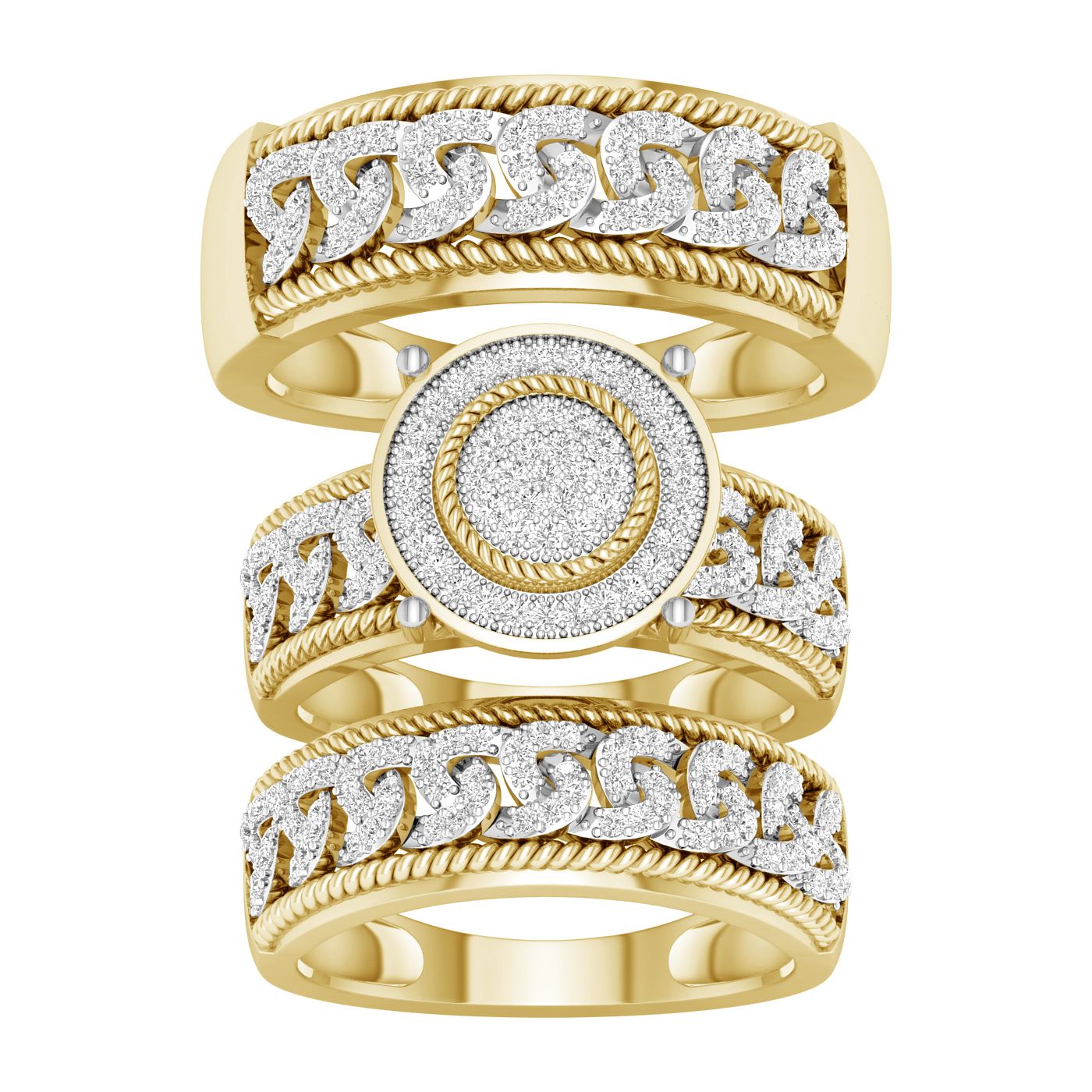 55949.jpg 10K 0.65CT DIAM TRIO SET - Image 1