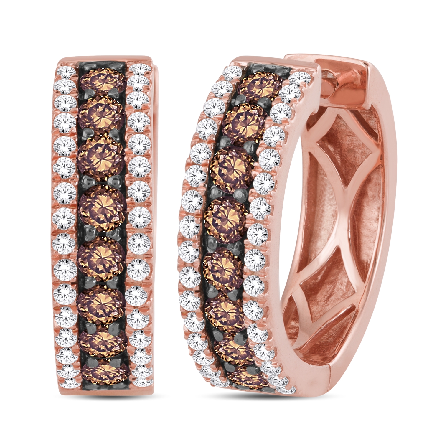 TE1514.jpg 14KTGOLD 1.00CTW HOOPS - Image 1