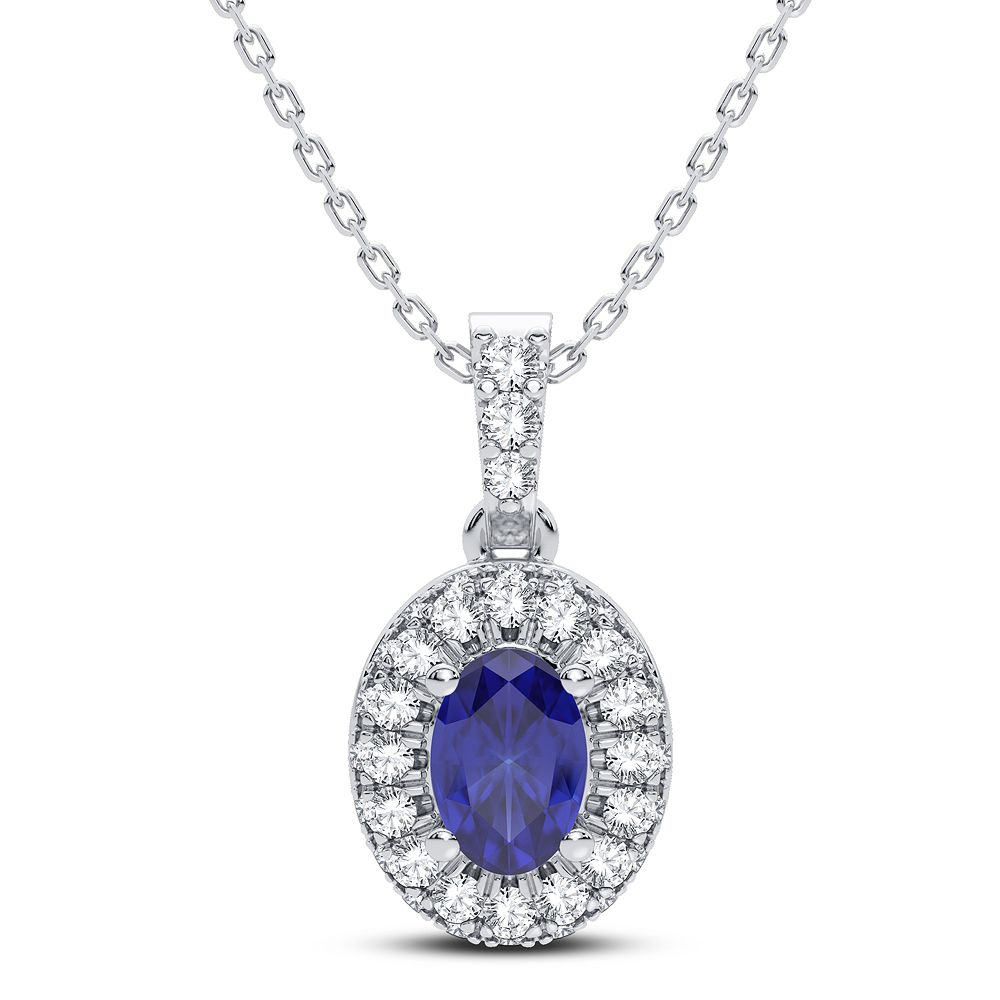 51989_1.jpg 14K 0.35CT Diamond Sapphire Pendant - Image 1