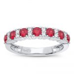 14K 0.10CT Diamond Ruby Band