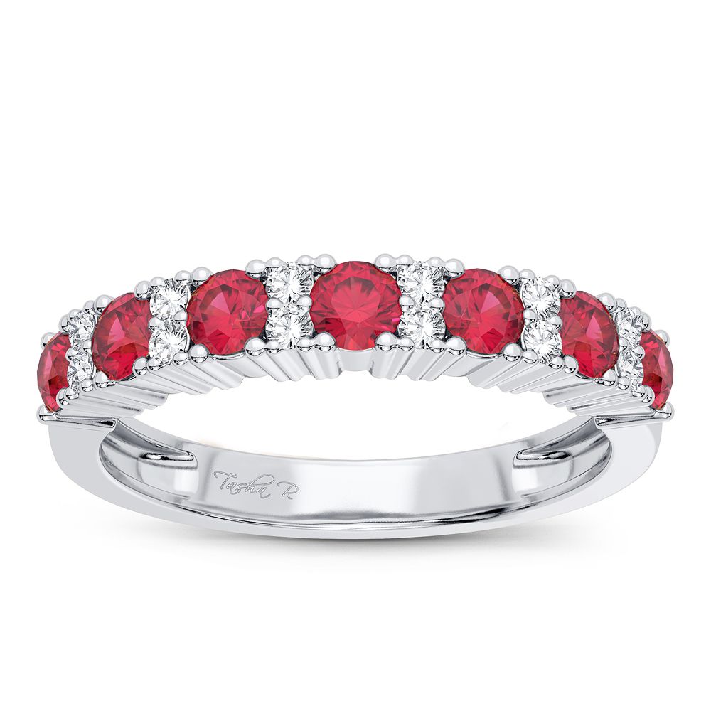 52115_1.jpg 14K 0.10CT Diamond Ruby Band - Image 1