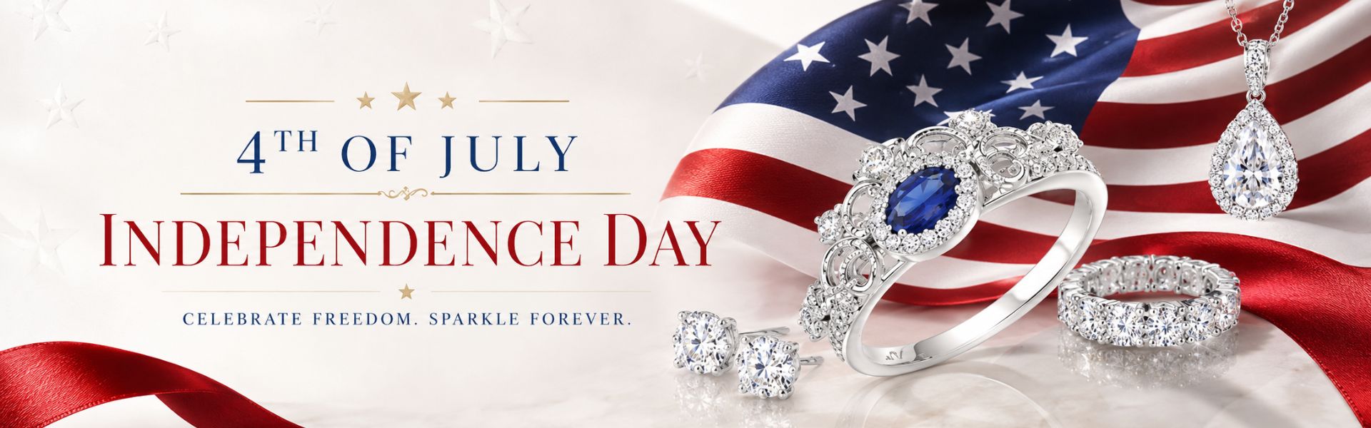 MJ Diamonds 4th July Banner 4th July Happy Independence Day