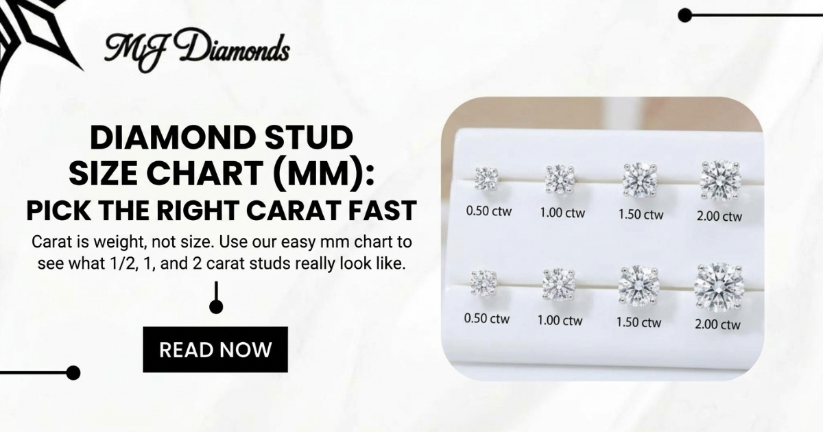 Diamond Stud Size Chart What 1 Carat Looks Like on the Ear