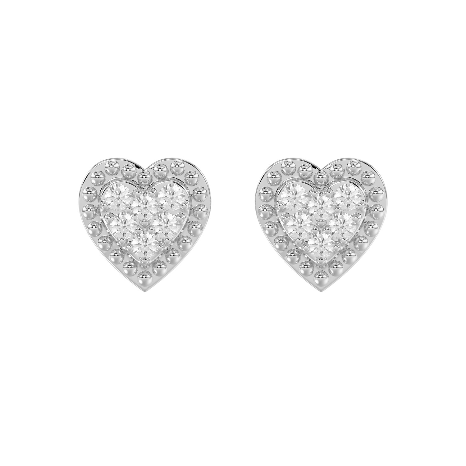 LADIES EARRINGS 0.20CT ROUND DIAMOND 14K WHITE GOLD