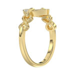 Elegant 10K Yellow Gold 0.05Ct Ladies Ring With Heart Shape Design And Sparkling Round Diamonds. A Charming And Meaningful Gift Jewelry Piece For Her. - Image 4