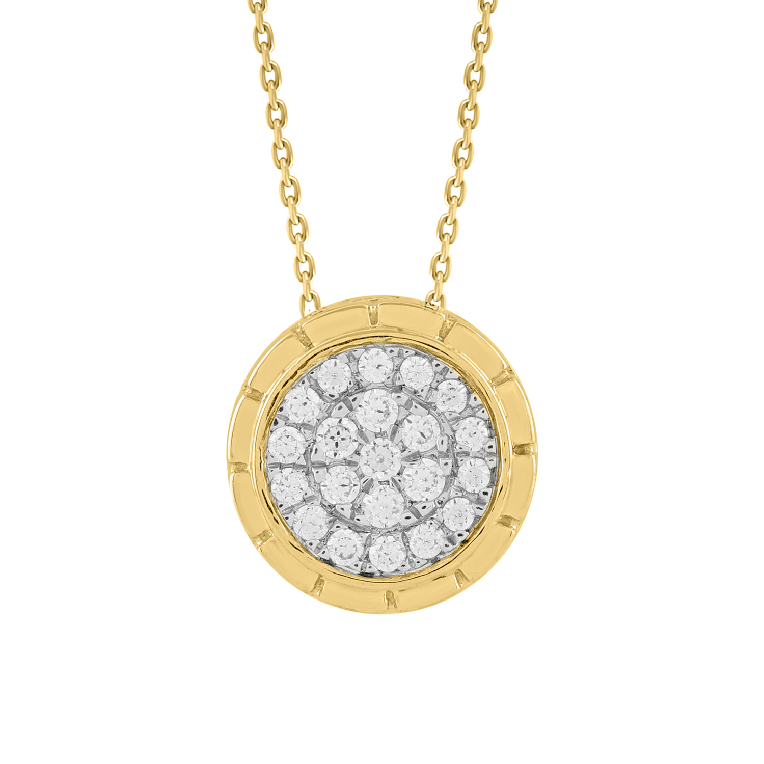 18386276_312364Y-4941961.jpg LADIES PENDANT WITH CHAIN 0.20CT ROUND DIAMOND 10K YELLOW GOLD - Image 1