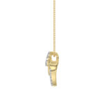 Beautiful 14K Yellow Gold Ladies Pendant With Double Circle Design And Sparkling 0.13 Ct Round Diamonds. Includes Chain. - Image 2