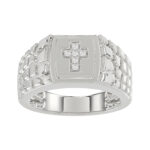 ’Elegant Men’S Fashion Ring 0.10Ct Round Diamond Sterling Silver White Luxury Statement Jewelry For Men
