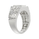 ’Elegant Men’S Fashion Ring 0.10Ct Round Diamond Sterling Silver White Luxury Statement Jewelry For Men - Image 2