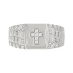 ’Elegant Men’S Fashion Ring 0.10Ct Round Diamond Sterling Silver White Luxury Statement Jewelry For Men - Image 5