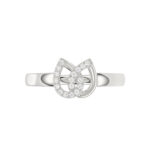 Ladies Lucky Horseshoe Fashion Ring 0.10Ct Round Diamond Sterling Silver White ’ Double Horseshoe Fashion Jewelry - Image 5