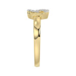 LADIES RING 0.10CT ROUND DIAMOND 10K YELLOW GOLD - Image 3