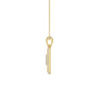 10K Yellow Gold letter 'D' Fashion Pendant With Chain - 0.20 CT Round Diamond Ladies Jewelry Gift - Image 2