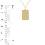 Elegant Ladies 0.20Ct Round Diamond ’N Alphabet Fashion Pendant With Chain ’ 10K Yellow Gold - Image 2