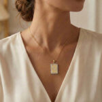 Elegant Ladies 0.20Ct Round Diamond ’N Alphabet Fashion Pendant With Chain ’ 10K Yellow Gold - Image 3