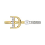 LADIES RING 0.10CT ROUND/PEARL DIAMOND 10K YELLOW GOLD - Image 5