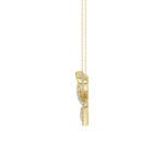 Stylish 10K Yellow Gold 0.15Ct Ladies Necklace Featuring Intertwined Double Hearts And Diamond Accents. A Delicate And Elegant Fine Jewelry - Image 2