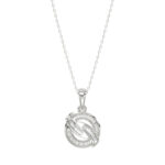Elegant 0.15Ct Round & Baguette Diamond Pendant In Sterling Silver Ladies Fine Jewelry With Chain