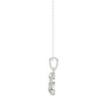 Elegant 0.15Ct Round & Baguette Diamond Pendant In Sterling Silver Ladies Fine Jewelry With Chain - Image 2
