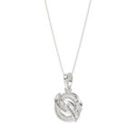 Elegant 0.15Ct Round & Baguette Diamond Pendant In Sterling Silver Ladies Fine Jewelry With Chain - Image 3