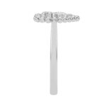 Heart-Shaped 0.13 Ct Round Diamond Ring For Women Sterling Silver Bezel Set Elegant Ladies Ring - Image 3
