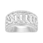 Elegant 0.20Ct Round Diamond Men’S Ring In Sterling Silver Classic Statement Jewelry For Men