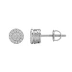 Ladies Sterling Silver 0.10Ct Round Diamond Fashion Earrings Classic Ladies Diamond Jewelry - Image 2