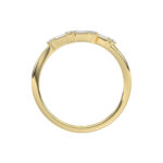 Ladies 10K Yellow Gold Diamond Fashion Ring 0.15 Ct Round & Baguette Diamond Jewelry - Image 2