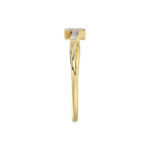 Ladies 10K Yellow Gold Diamond Fashion Ring 0.15 Ct Round & Baguette Diamond Jewelry - Image 3