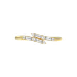 Ladies 10K Yellow Gold Diamond Fashion Ring 0.15 Ct Round & Baguette Diamond Jewelry - Image 5