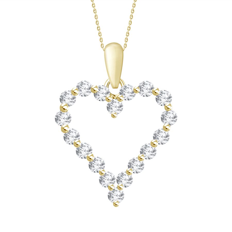 19205094_205350Y-36203.jpg LADIES HEART PENDANT 0.25CT ROUND DIAMOND 14K YELLOW GOLD - Image 1