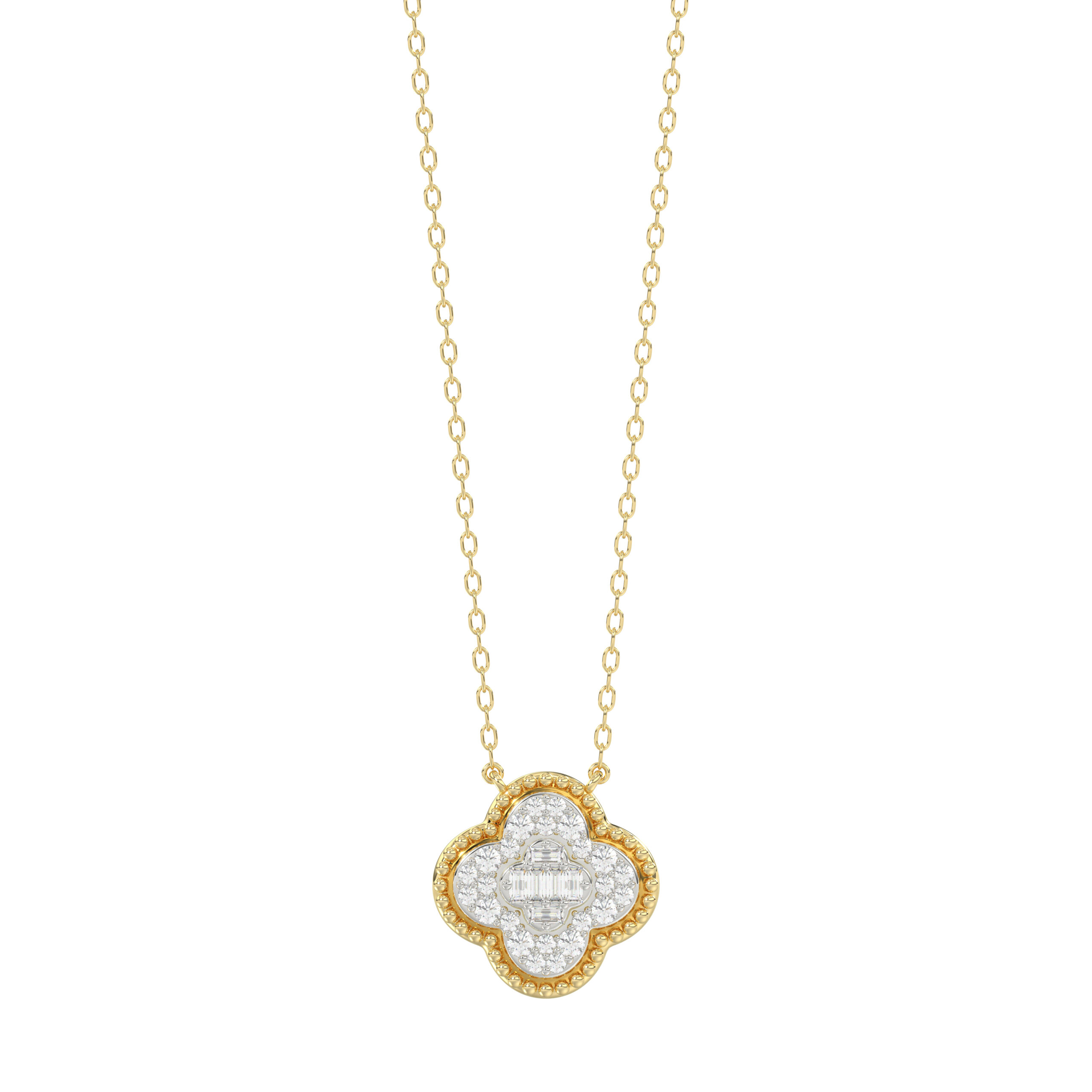 19399013_358720Y-5006940.jpg LADIES PENDANT 0.25CT ROUND/BAGUETTE DIAMOND 10K YELLOW GOLD - Image 1