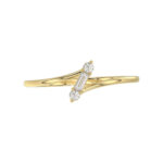 10K Yellow Gold 0.10Ct Diamond Ring Featuring Round And Baguette Accents. A Simple Yet Sophisticated Ladies Fine Jewelry - Image 5