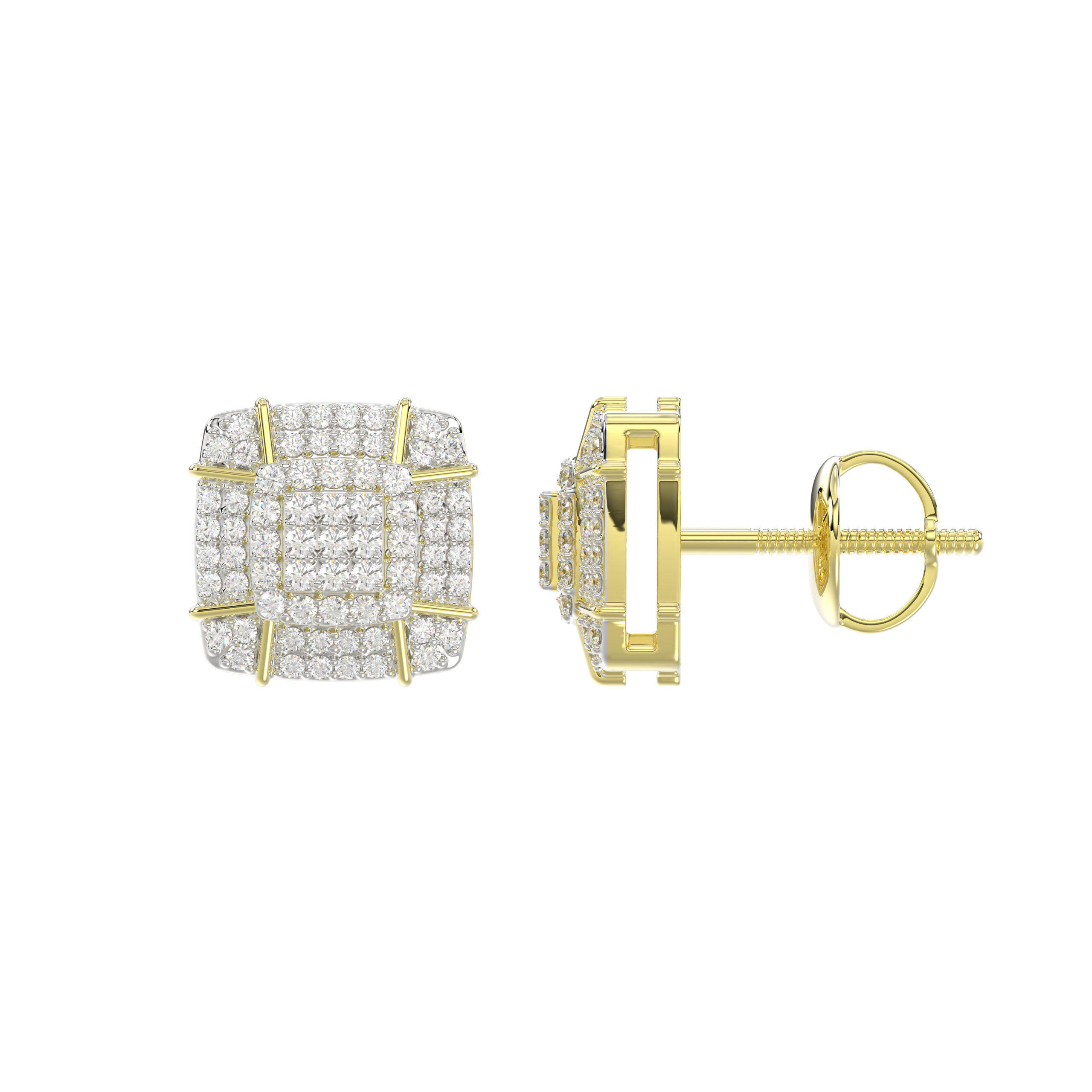 20597119_311256Y.jpg LADIES EARRINGS 0.33CT ROUND DIAMOND 10K YELLOW GOLD - Image 1