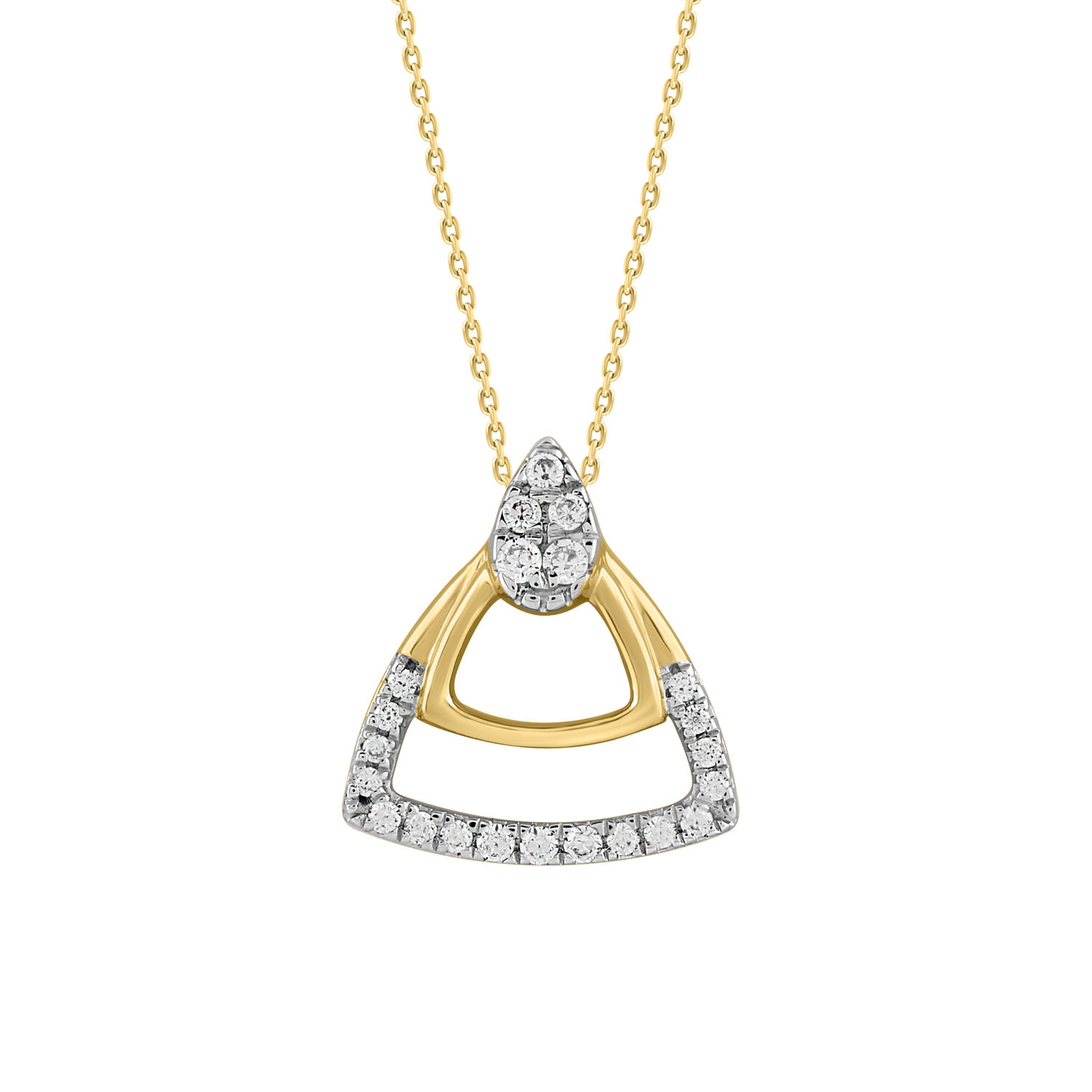 20892502_338475Y-4944655.jpg LADIES PENDANT WITH CHAIN 0.13CT ROUND DIAMOND 14K YELLOW GOLD - Image 1