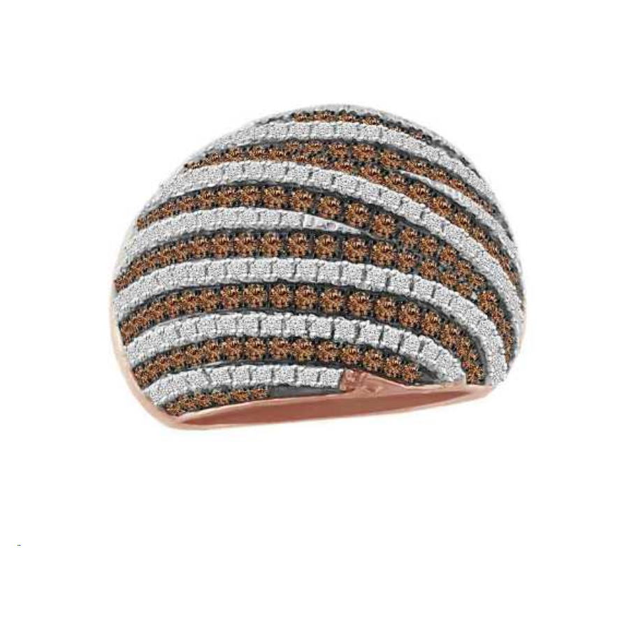 20914468_66433R-A-53504.jpg LADIES RING 3.15CT BLUE SAPPHIRE/DARK BROWN/ROUND DIAMOND 14K ROSE GOLD - Image 1