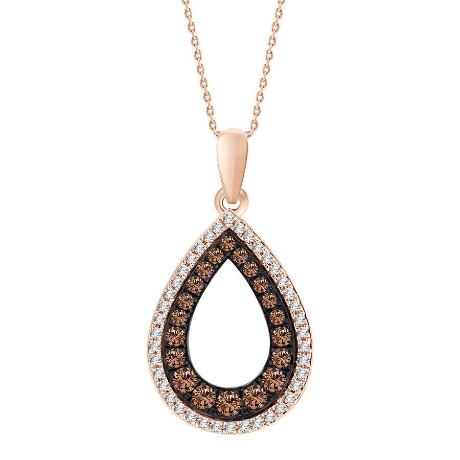 20920623_292551R-A-43827.jpg LADIES PENDANT WITH CHAIN 0.25CT ROUND/DARK BROWN DIAMOND 14K ROSE GOLD - Image 1