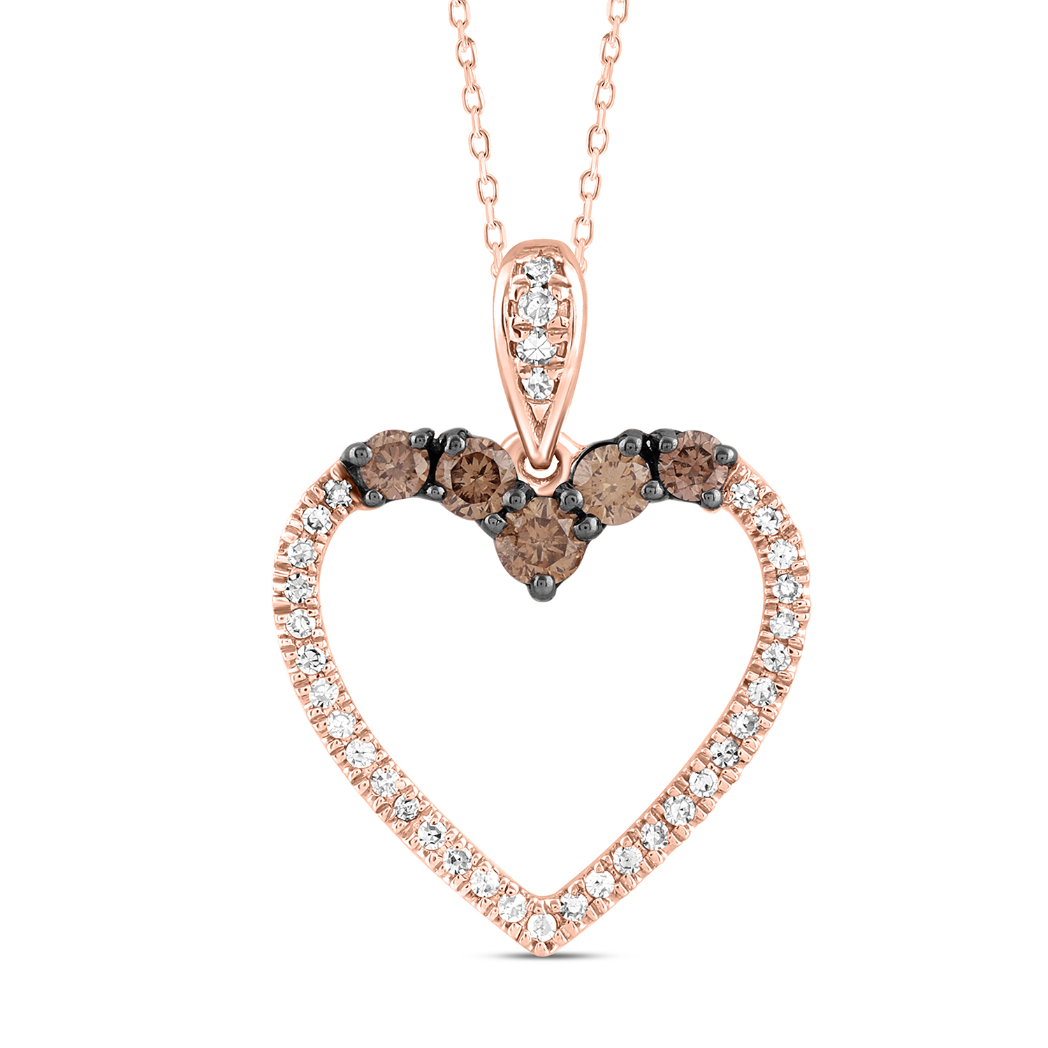 20921627_306928R-A-58963.jpg LADIES PENDANT 0.33CT ROUND/DARK BROWN DIAMOND 14K ROSE GOLD - Image 1