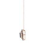 Fashion Pendant 14K Rose Gold 0.60Ct Dark Brown & Blue Diamond Cluster Halo Pendant For Women Round Diamond Ladies Fine Jewelry - Image 2